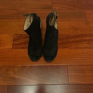 Coach Black Open-Toe Heeled Boots